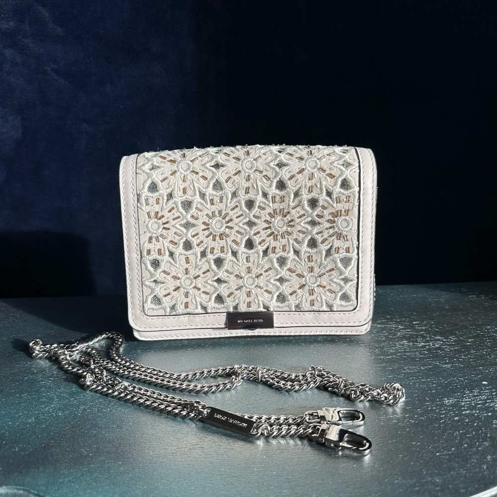 Michael Kors Jade Gusset Clutch – Optic White | New with Tags!